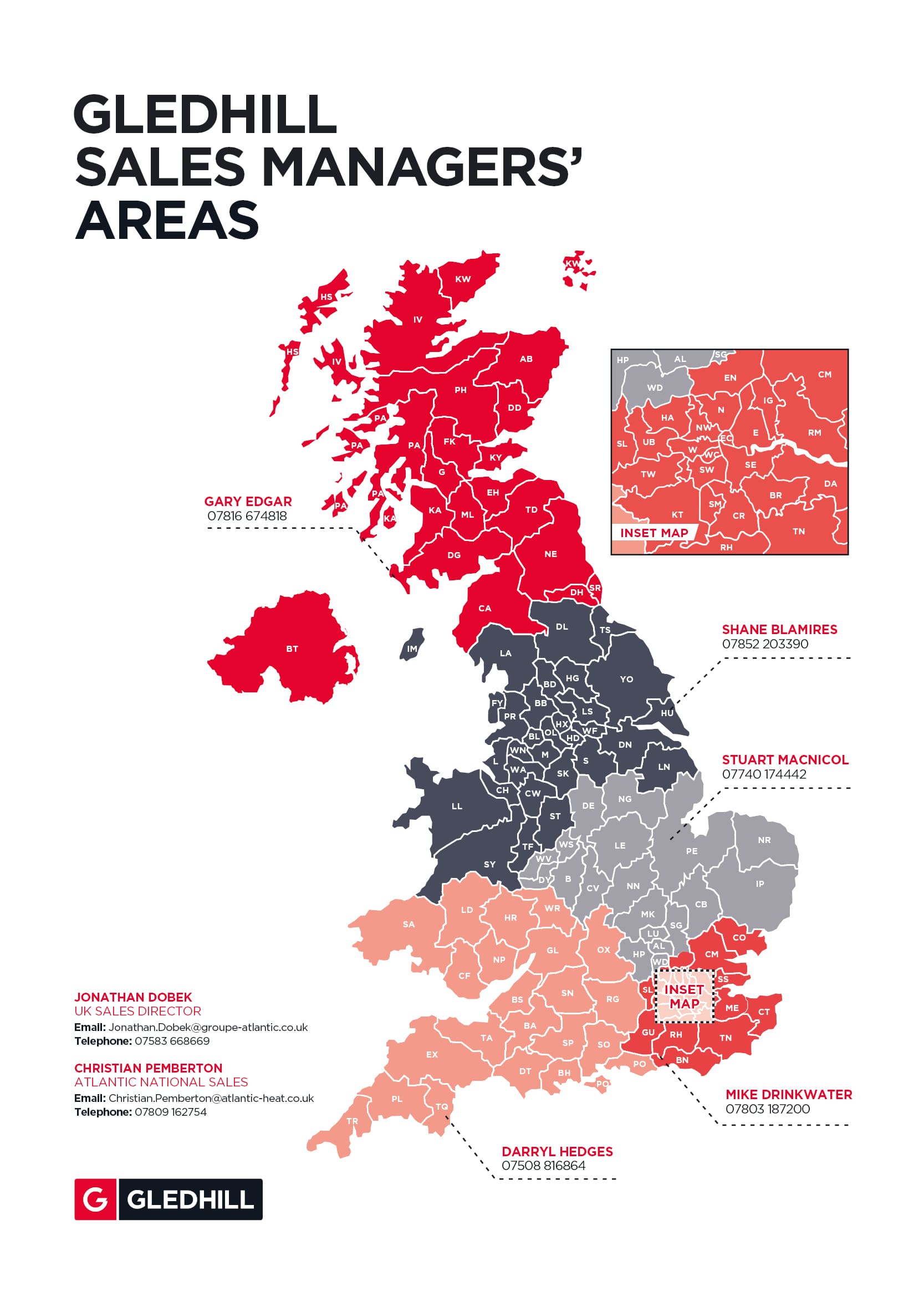 Gledhill Area Sales Manager's Map